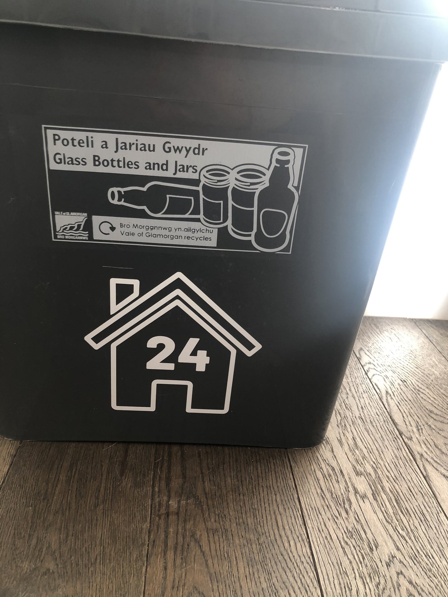 Recycle Bin Rooftop House Number Sticker