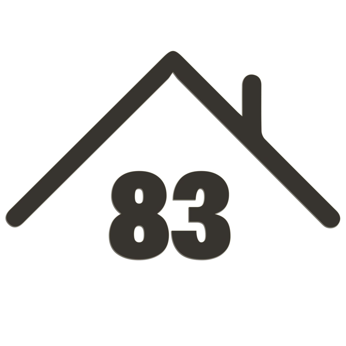 Recycle Bin Rooftop House Number Sticker