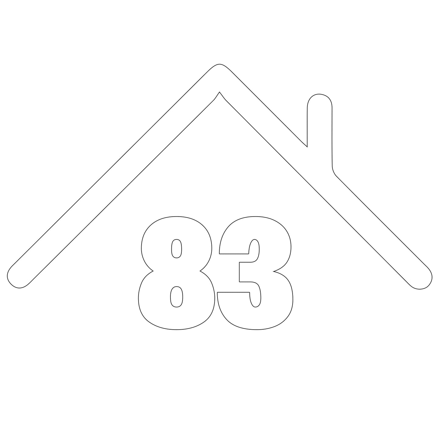 Recycle Bin Rooftop House Number Sticker