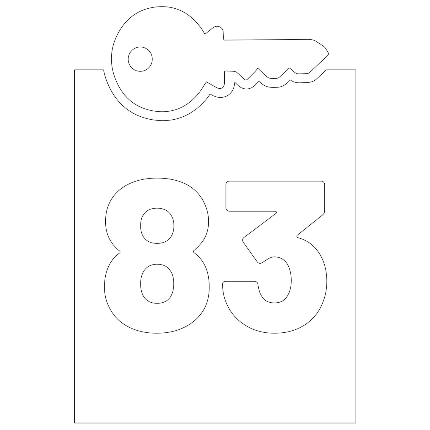 Recycle Bin Key House Number Sticker Label