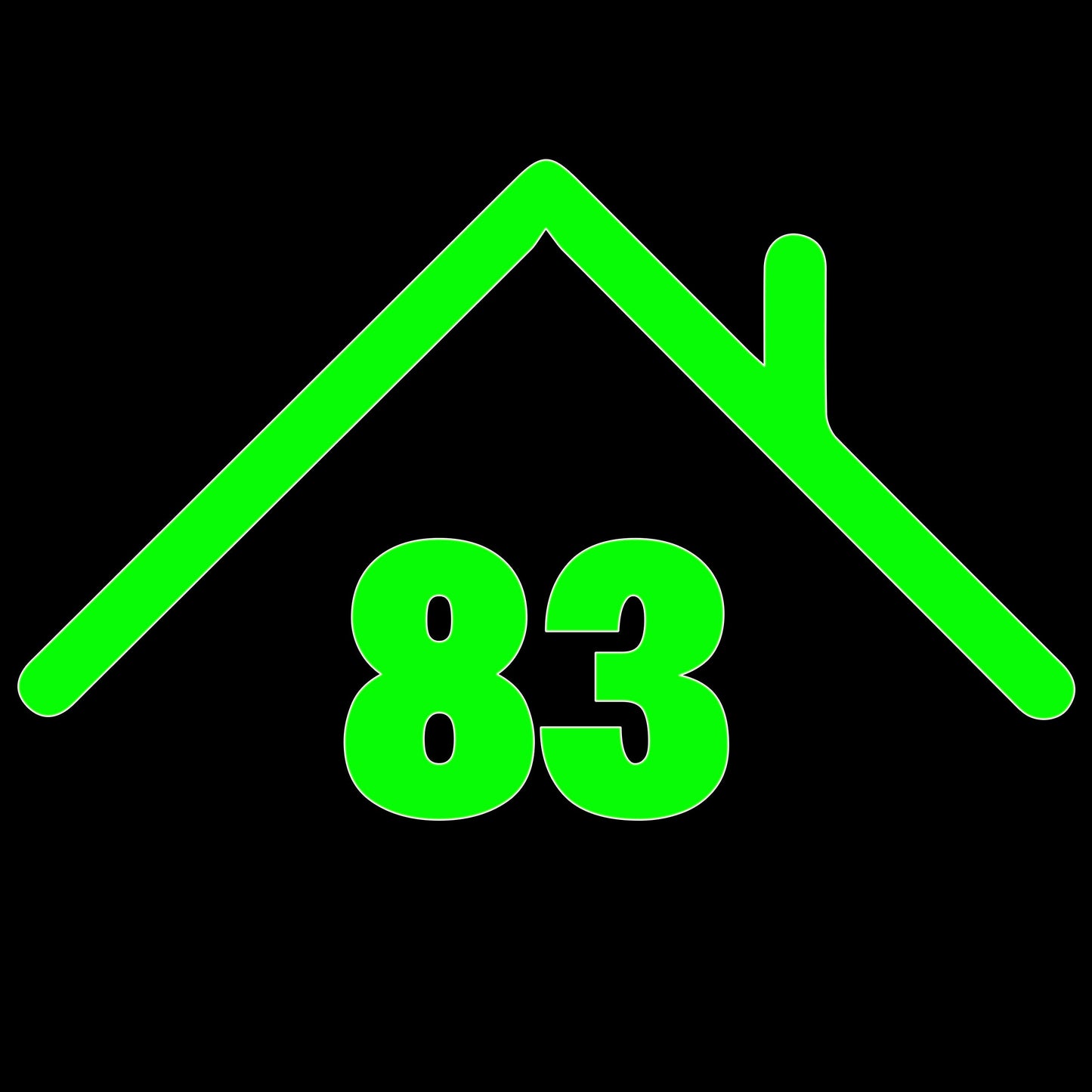 Recycle Bin Rooftop House Number Sticker