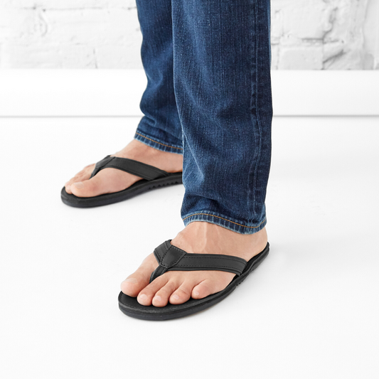 The Padre Leather Flip Flop with Upcycled Soles